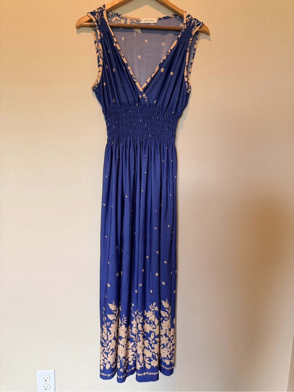 Jon & Anna Blue Floral Maxi Dress Size L #0163